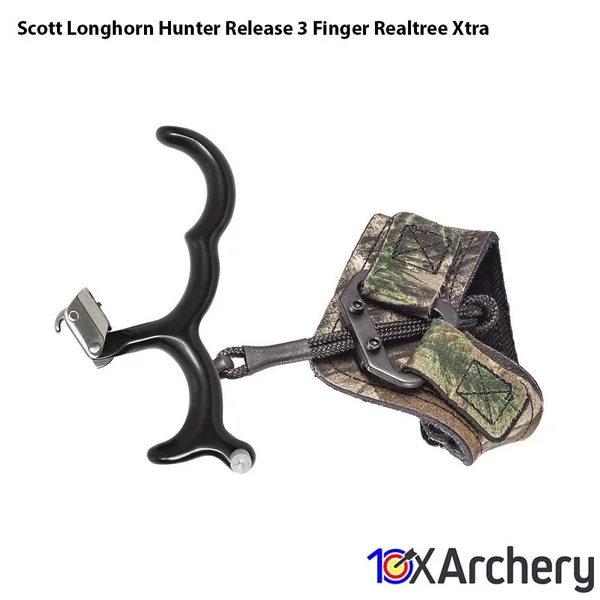 Scott Archery Longhorn Hunter Release 3 Finger Realtree Xtra