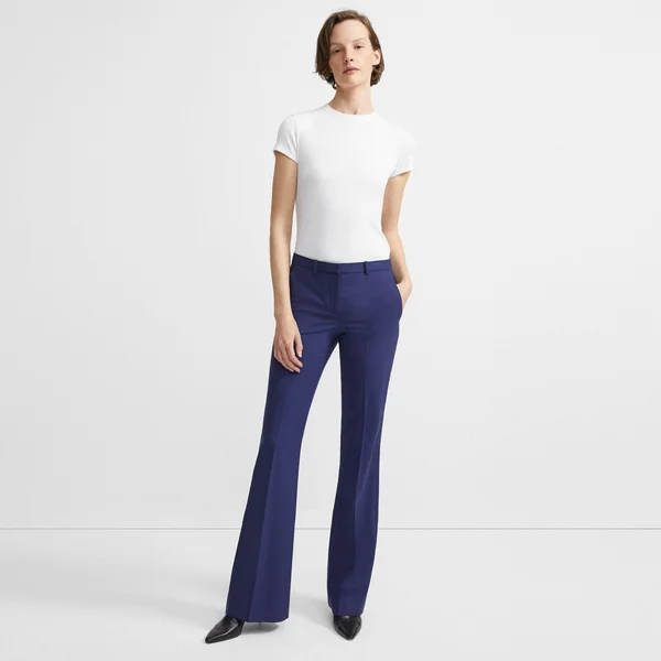 Theory Demitria Pant in Good Wool - Blue - 16