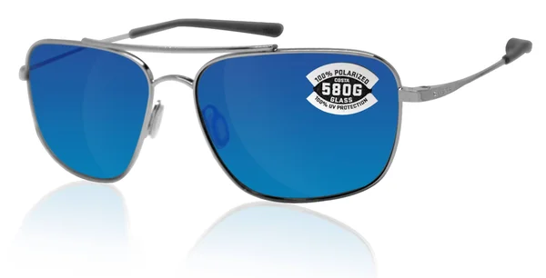 Costa Del Mar Sunglasses Canaveral Palladium Blue Mirror 580G Polarized