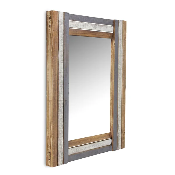 HomeRoots 379824 Rectangular Multicolored Wood Framed Mirror