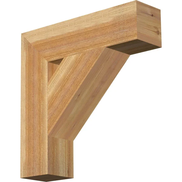 Ekena Millwork BKT06X24X24TRA05RWR 6x22W x 24x22D x 24x22H Traditional Block Rough Sawn BRACKET - Western Red Cedar