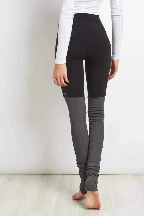 ALO YOGA High-Waist Goddess Legging - Women's Black/Stormy Heather - XS