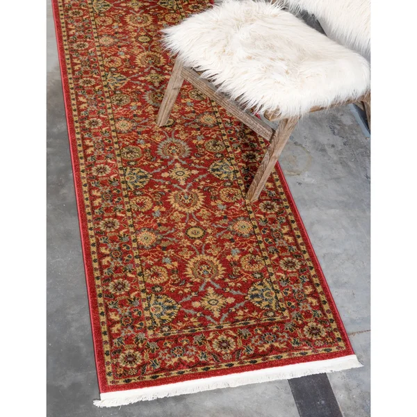 Unique Loom Edinburgh Red 10 ft Runner Area Rug
