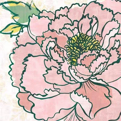 Framed Canvas Art - Camilles Peony Pink by Sue Schlabach ( Floral & Botanical > Flowers > Peonies art)
