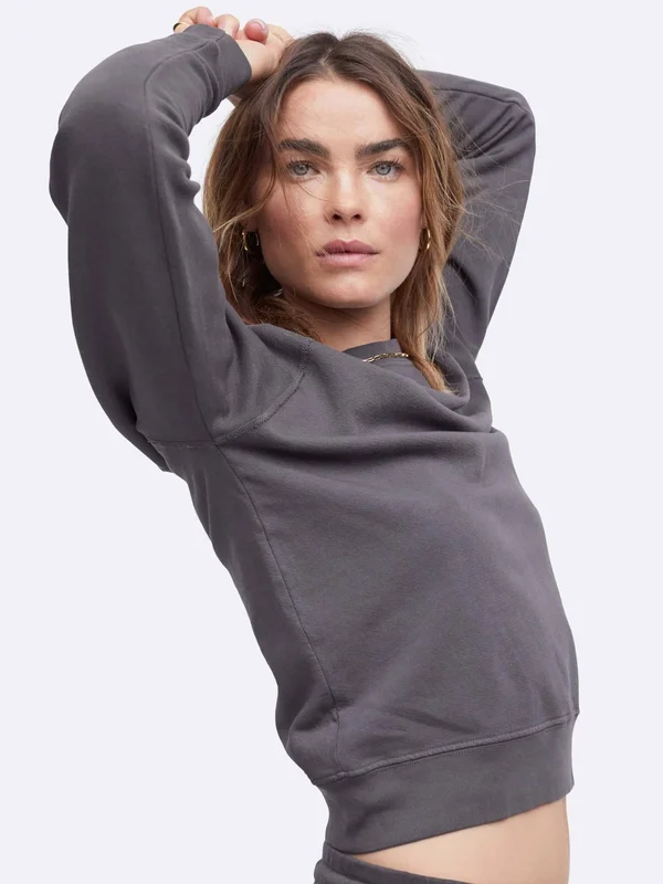 Organic Terry Raglan Sweatshirt Charcoal, 2x