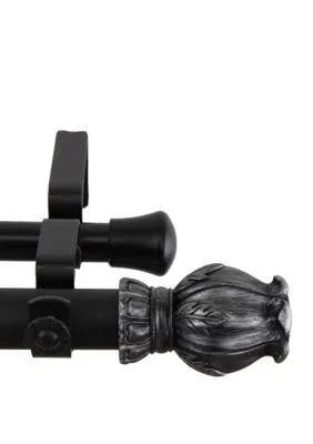 Rod Desyne Regent Double Curtain Rod, Black