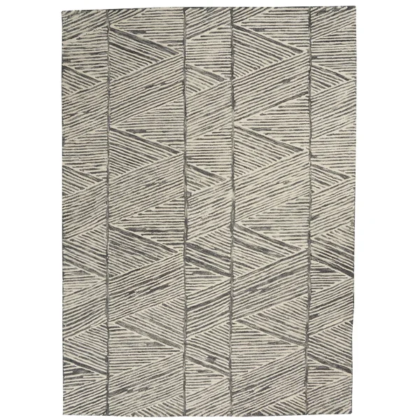 Nourison Vail Textured Wool Area Rug - 2&3x22 x 7&6x22 Runner - Grey/White