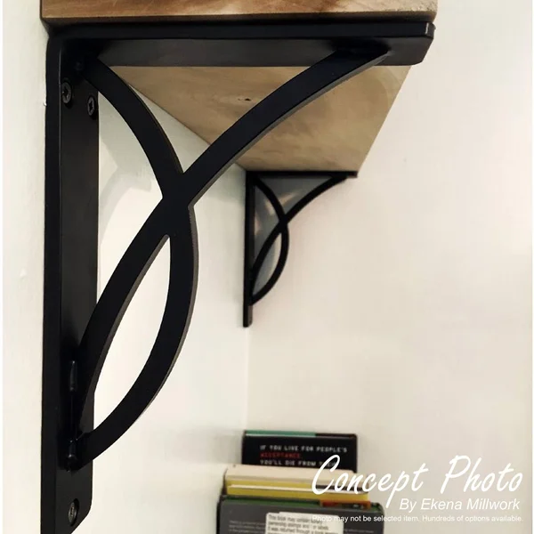 Ekena Millwork BKTM01X12X15SED 1.5 x 12 x 15 in. Edwards Wrought Iron Bracket - Single Center Brace Powder Coated Black