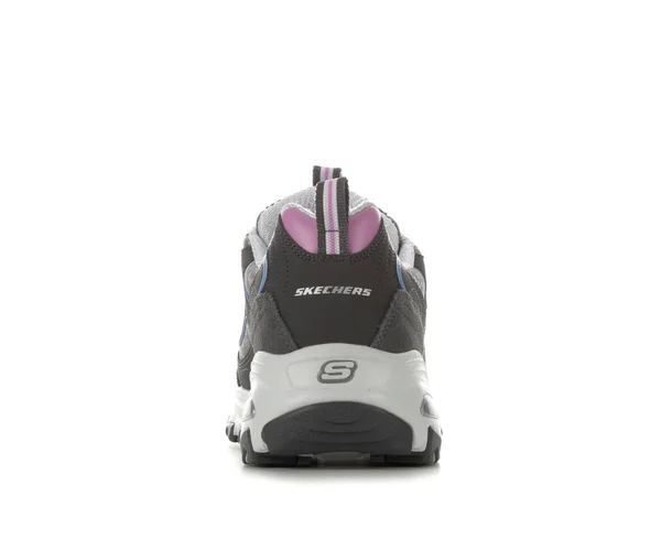 Women's Skechers 149060 D&Lites Sparkling Rain Sneakers in Charcoal/Pink Size 7 Wide
