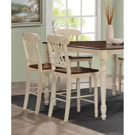 Daciye Dylan Counter Height Chair (Set-2) in Buttermilk & Oak 70432-70432, Size: 1066.80*508.00*228.60mm