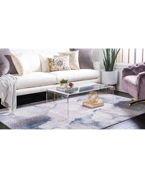 Unique Loom Blue Gray 8 ft. x 11 ft. Rainbow Area Rug