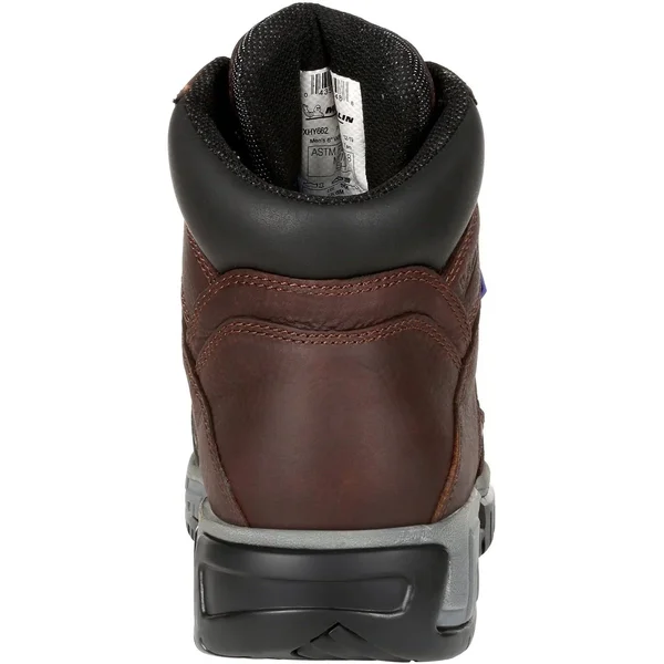 Men's Brown Michelin HydroEdge Steel Toe Waterproof Work Boot Size 9(Wide)