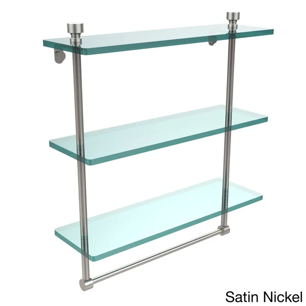 Allied Brass Foxtrot Collection 16 inch Triple Tiered Glass Shelf Integrated Towel Bar Oil Rubbed Bronze