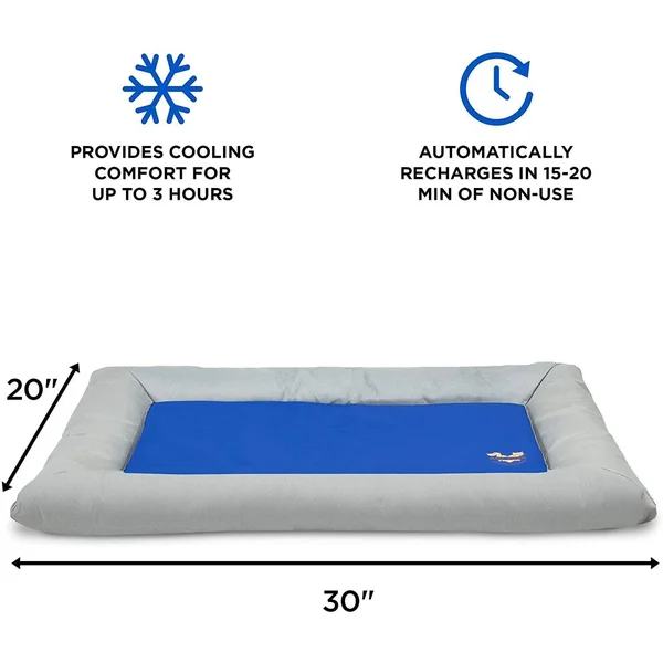 ARF Pets Dog Self Cooling Bed Pet Bed Solid Gel Based Self Cooling Mat for Pets - Includes A Foam Based Bolster Bed for Extra Com