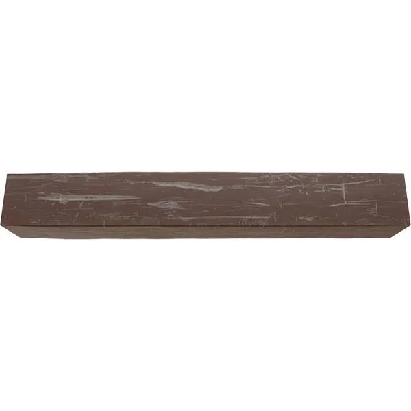 Ekena Millwork MANUHH08X12X84AE 8x22H x 12x22D x 84x22W Hand Hewn Faux Wood Fireplace Mantel, Aged Pecan