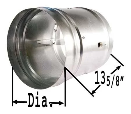 Dayton 2TFZ7 Round Fire Damper - 165 Deg F, 13-5/8 in. D