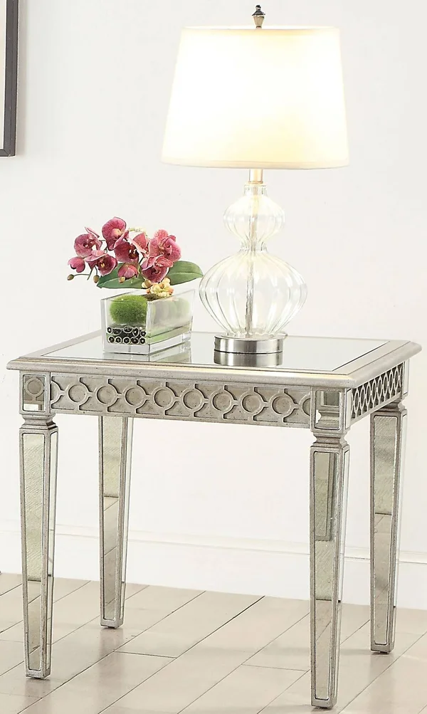 Acme Kacela End Table - 84617 - Mirror & Champagne