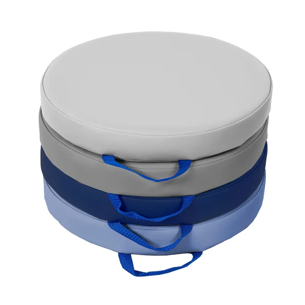 SoftScape Kids& Round Floor Cushions, 4-Piece - Navy/Powder Blue
