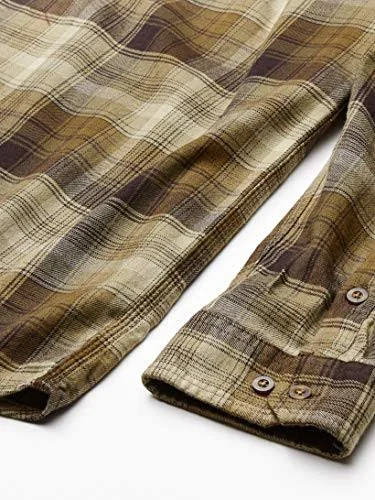 Carhartt Rugged Flex Hamilton Plaid Long Sleeve Shirt, Men's Dark Cedar