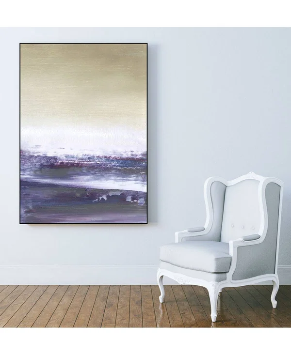 Giant Art 40x22 x 30x22 Amethyst Sea II Art Block Framed Canvas - Pink