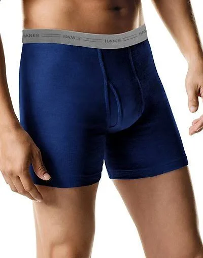 Hanes Men's TAGLESS Striped Ringer Boxer Brief with Comfort Flex Waistband 5-Pack