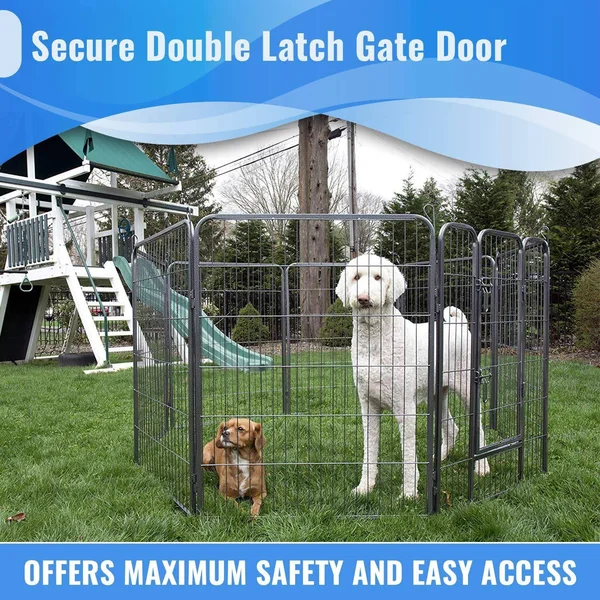 Iconic Pet Heavy Duty Metal Tube Pen Pet Dog Exercise and Training Playpen
