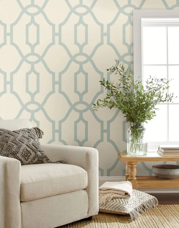 Magnolia Home Woven Trellis Peel and Stick Wallpaper - Green