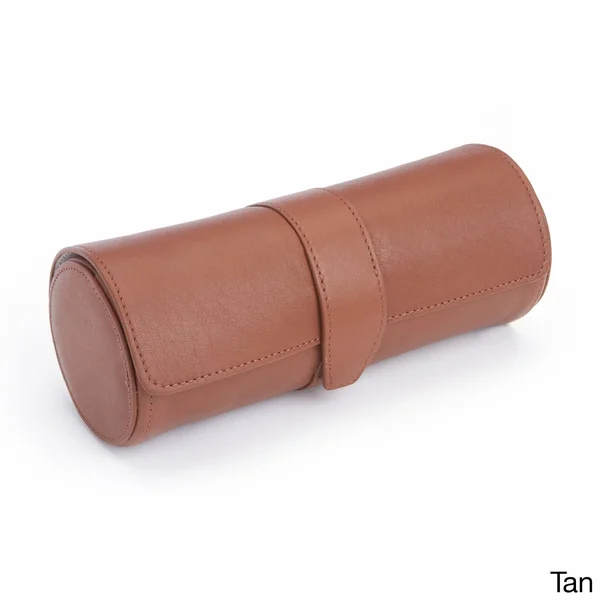 Royce Suede Lined Luxury Travel Watch Roll - Blue