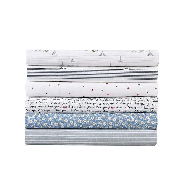 Ed Ellen DeGeneres Star Grid Queen Sheet Set - Medium Gray