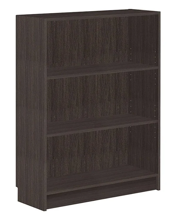 Perlita Espresso Wood 3-Tier Wide Bookshelf by Asia Direct