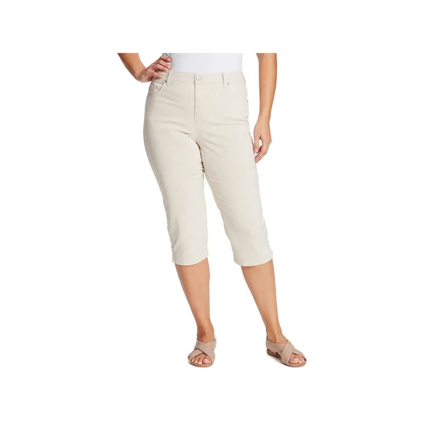 Gloria Vanderbilt Plus Amanda Ticking Stripes Capris