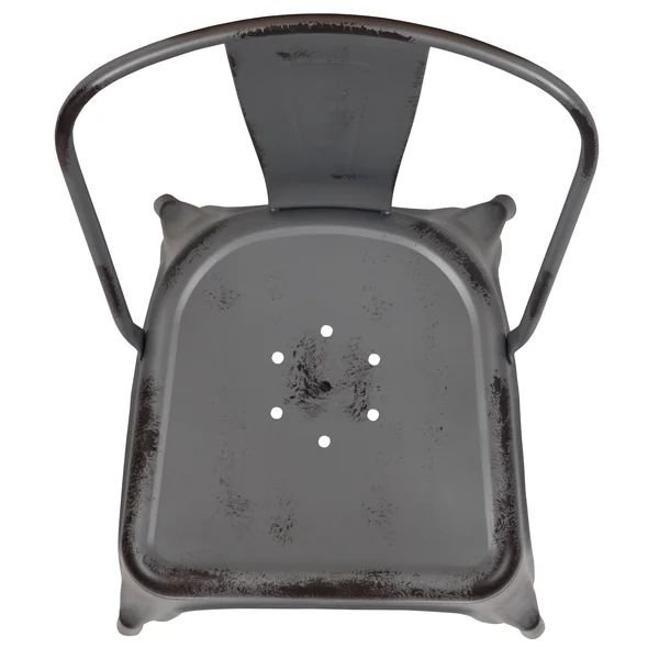 Distressed Metal Indoor-Outdoor Stackable Chair - Kitchen Furniture - Kelly Blue-Teal