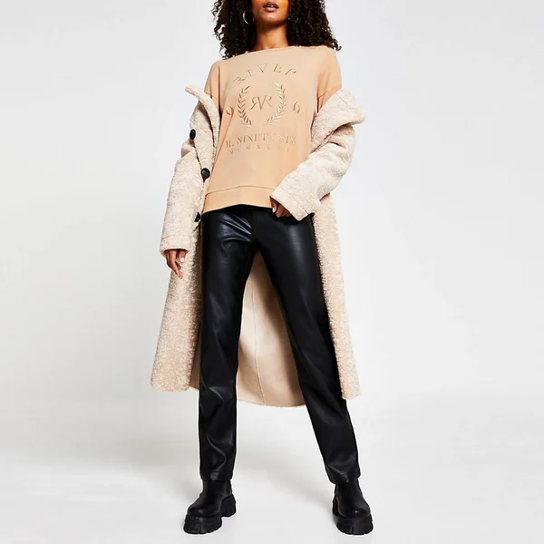 River Island Womens Beige &RVR& Long Sleeve Sweatshirt - Size M