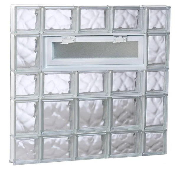 REDI2SET Wavy Pattern Frameless Replacement Glass Block Window (Rough Opening: 36-in x 34-in; Actual: 34.75-in x 32.75-in) V3634