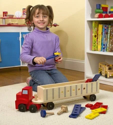 Melissa & Doug Big Rig Truck Wooden Building Set (22 Pcs)