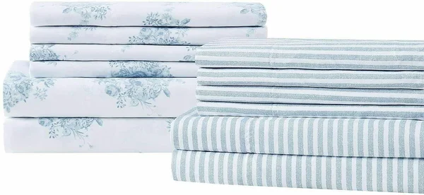 Prairie by Rachel Ashwell 12-Piece Garment Washed Sheet Set (Blue - King)