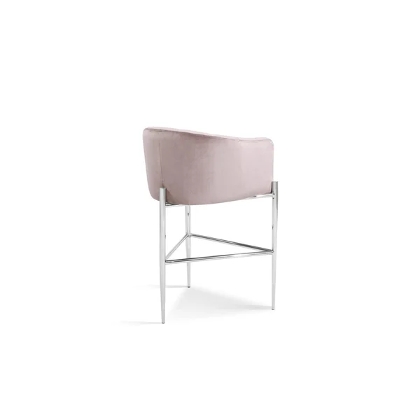 Silver Orchid Unkel Velvet Upholstered Chrome Base Bar/Counter Stool - N/A - Blush - Counter Height