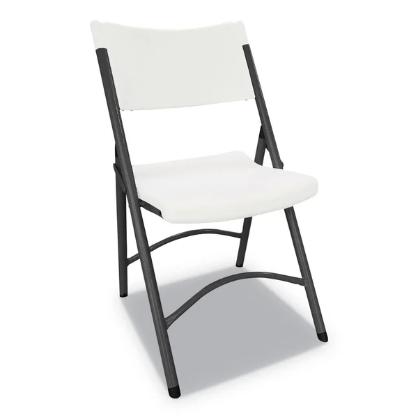Alera ALEFR9302 Premium Molded Resin Folding Chair, White Seat/White BACK, Dark Gray Base