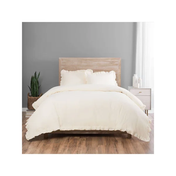 Vue Elements Rona 3 Piece Duvet Set (King - Ivory) - 90 x 90