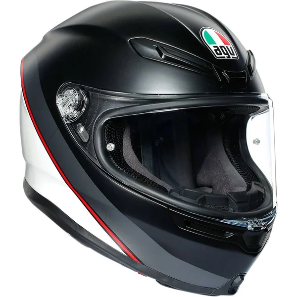 AGV K6 Helmet - Minimal - Matte Black/White/Red Small
