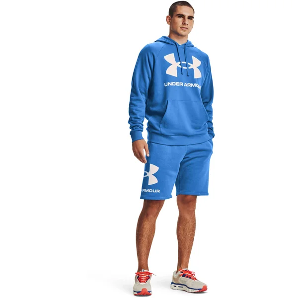 Under Armour Rival Fleece Big Logo Hoodie Blue Onyx White