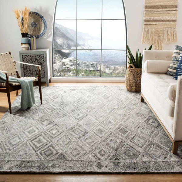 Safavieh Abstract 618 Area Rug, Grey, Black, 6' x 6' Square