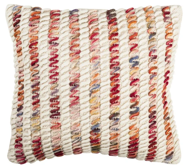 Safavieh Candy Cane Looped Pillow, Red