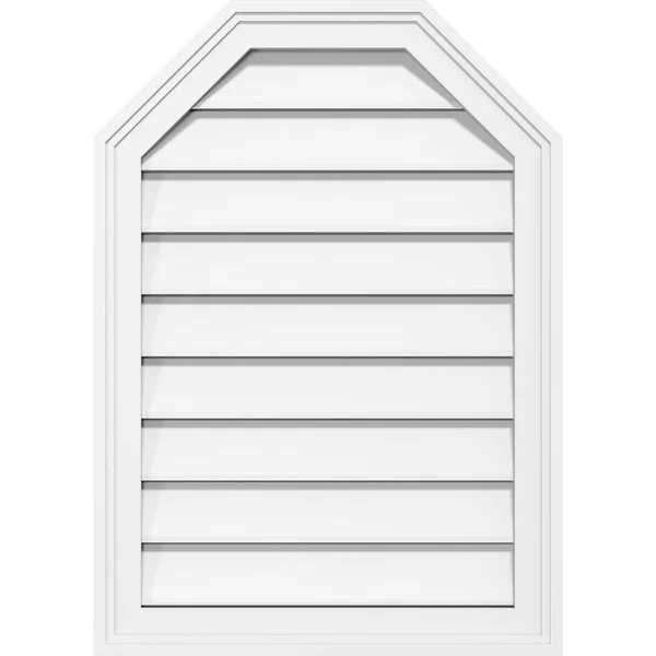 Ekena Millwork GVPOT30X3602SF 30x22W x 36x22H Octagonal Top Surface Mount PVC Gable Vent: Functional - w/ 2x22W x 1-1/2x22P Brick