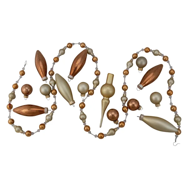Northlight 4.5& Champagne Gold Christmas Beaded Garland and Ornament Set