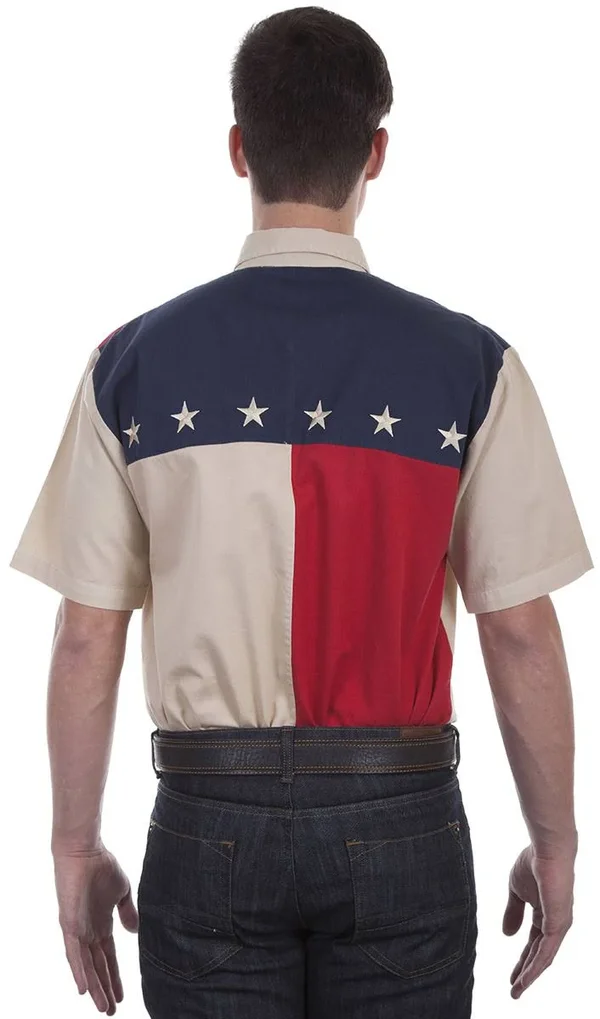 Scully Mens American Patriotic Antique Short Sleeve Shirt, Men's, Size: 2XL