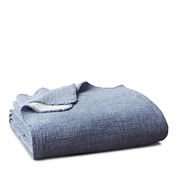 Coyuchi Cozy Cotton Organic Blanket, Moonlight Blue, King