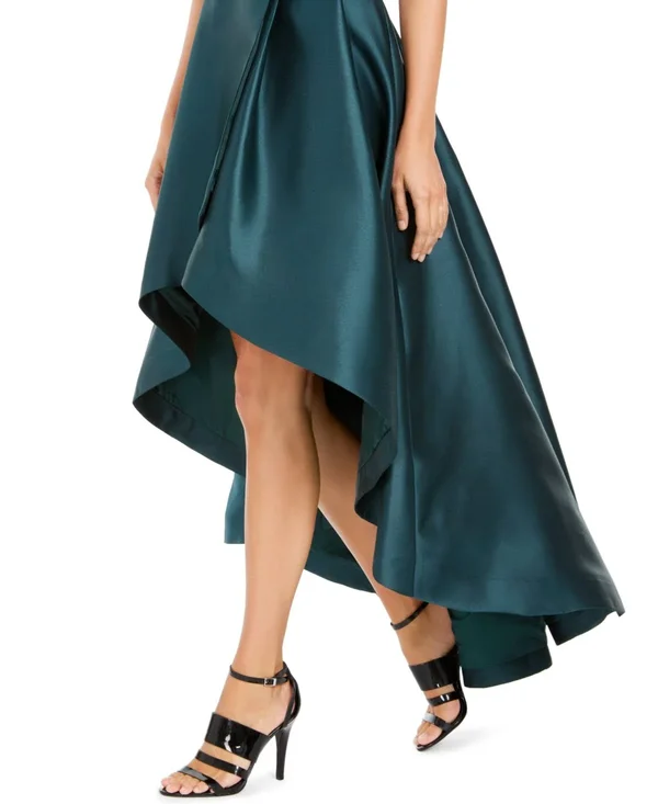 Calvin Klein Womens New Green V Neck Sleeveless Hi-Lo Dress 4 B+B