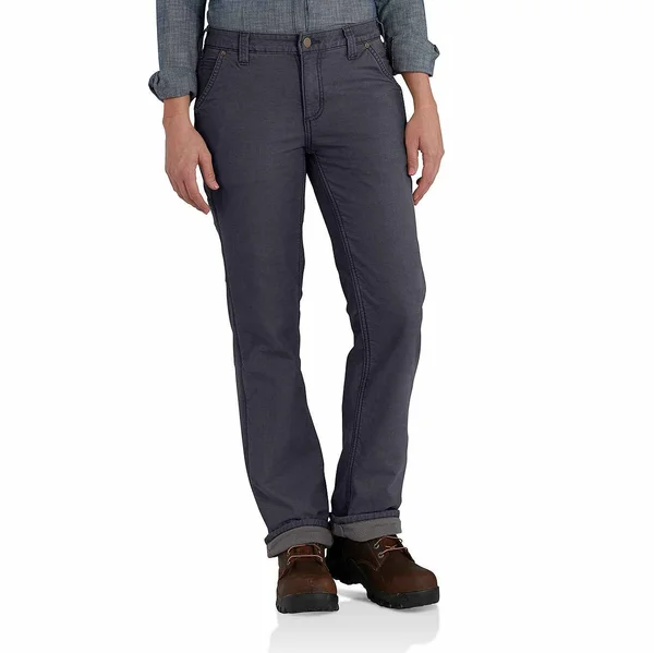 Carhartt Women's Original Fit Fleece Lined Crawford Pant (12 Tall Coal)