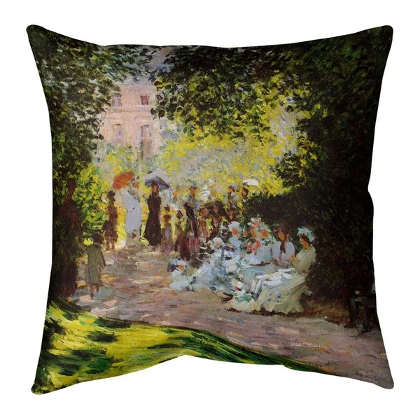 Monceau Park Throw Pillow - 26 x 26 - Green - Linen